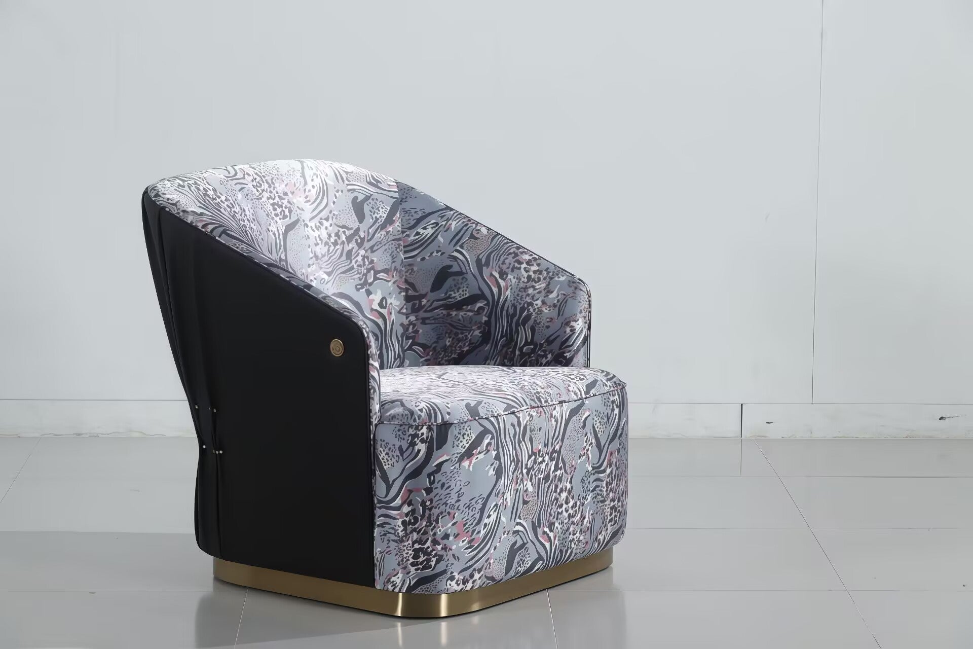 Inanda Italian Designer Leopard Print Genuine Leather Sofa Chair
