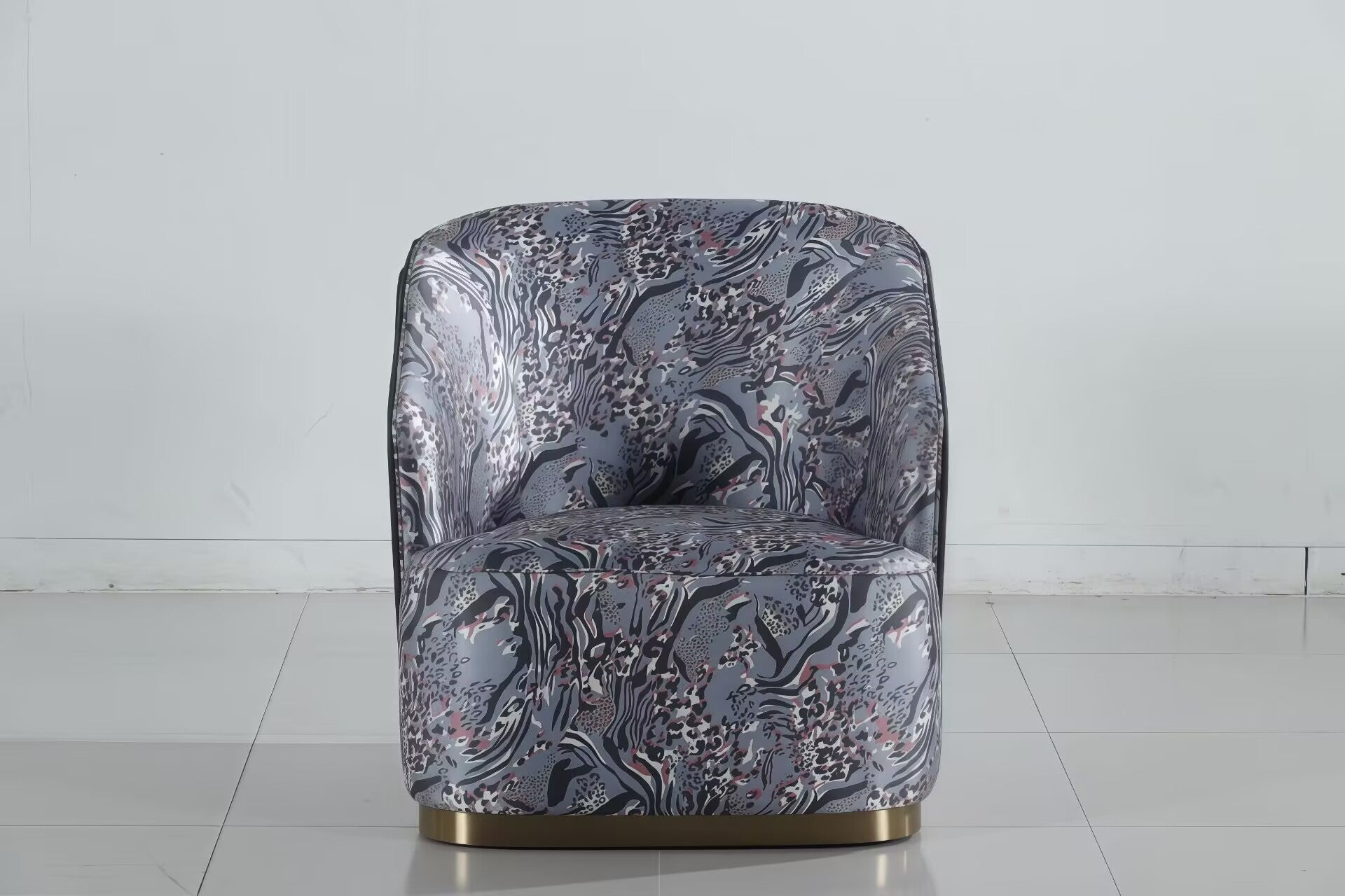 Inanda Italian Designer Leopard Print Genuine Leather Sofa Chair