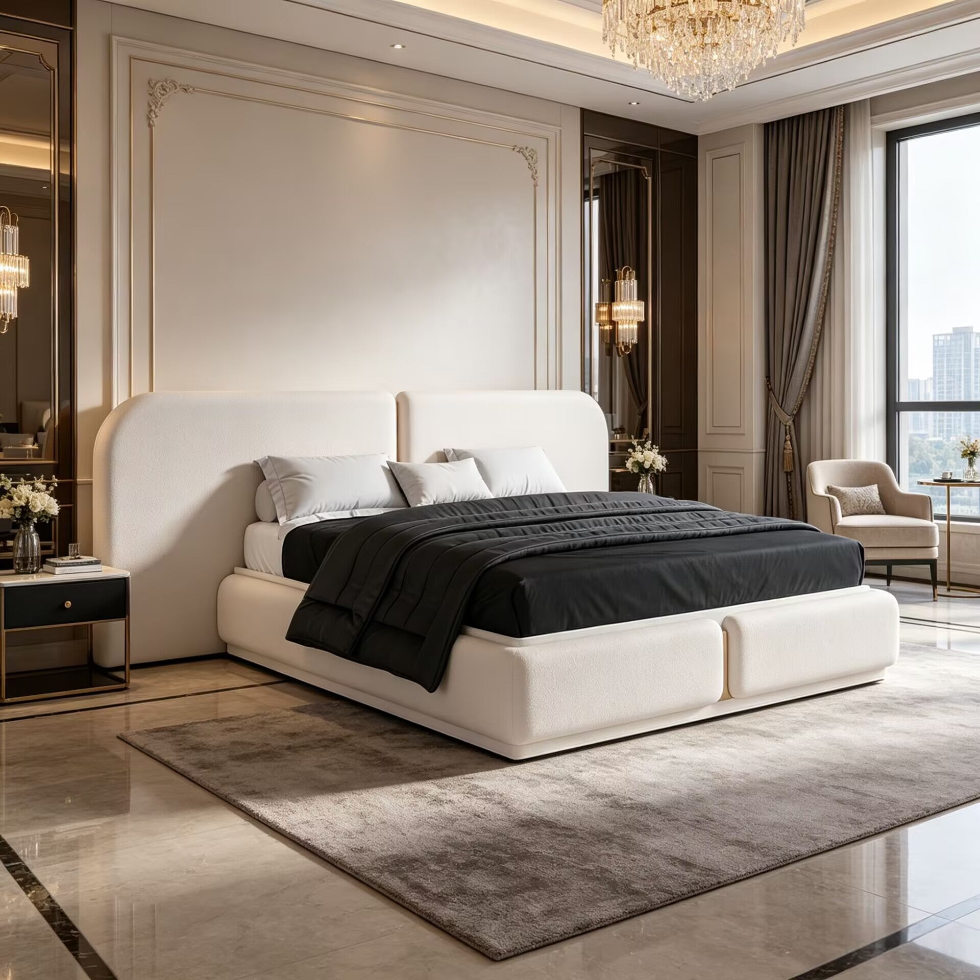 Isadora Modern Minimalist Villa Bedroom High-End Widescreen Bed