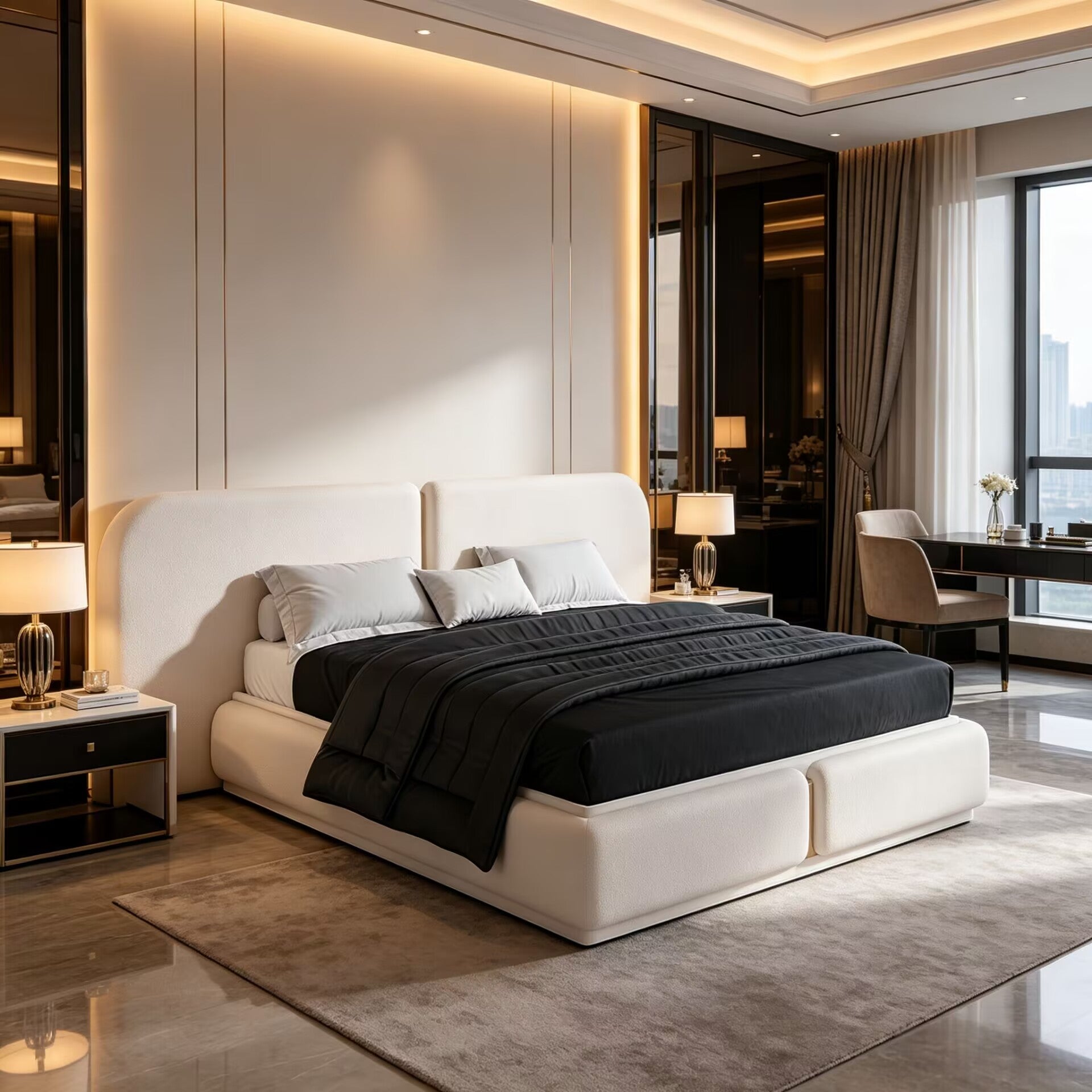 Isadora Modern Minimalist Villa Bedroom High-End Widescreen Bed