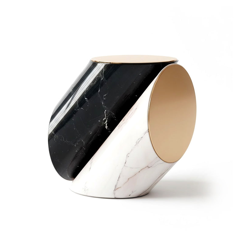 Jacoby High End Designer Metal Artistic Marble Commission Side Table