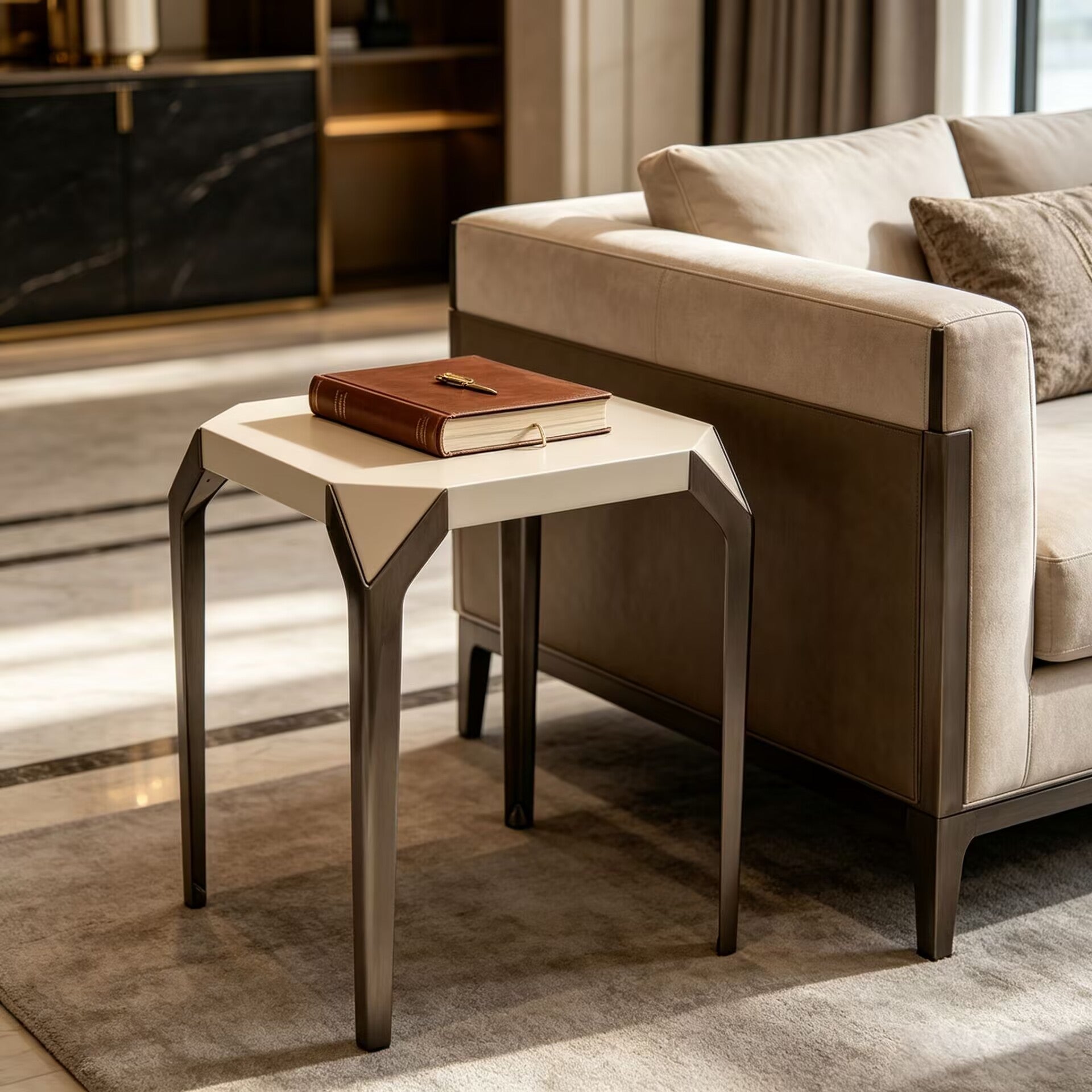 Jamboree Modern Minimalism Living Room Artistic Marble Side Table