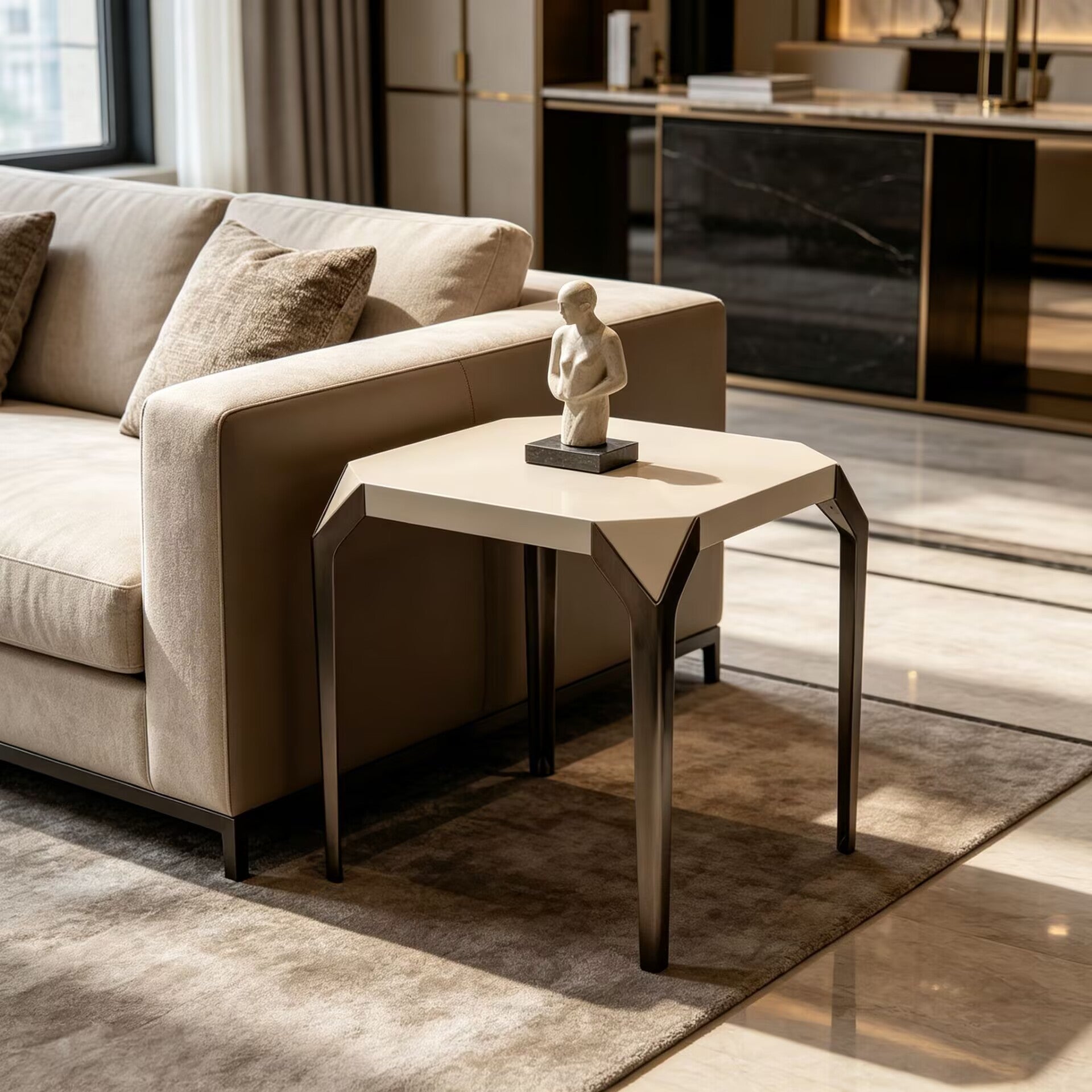 Jamboree Modern Minimalism Living Room Artistic Marble Side Table