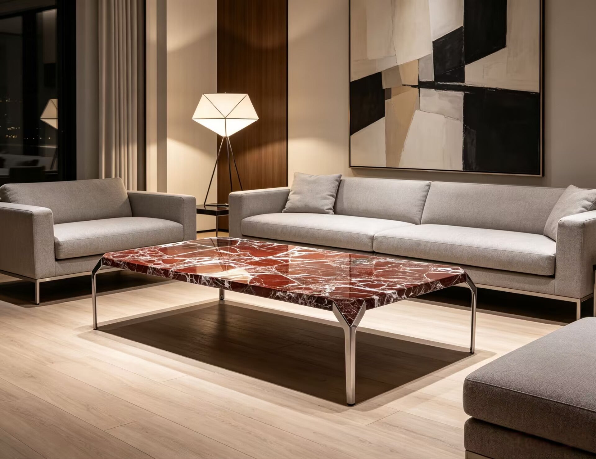 Jamboree Luxury Stainless Steel Creativity Upscale Marble Coffee Table