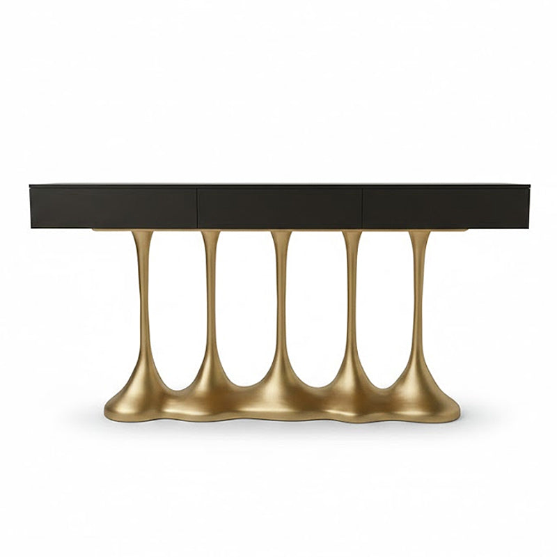 Janus Modern Minimalist Art Pure Copper Solid Wood Entrance Cabinet