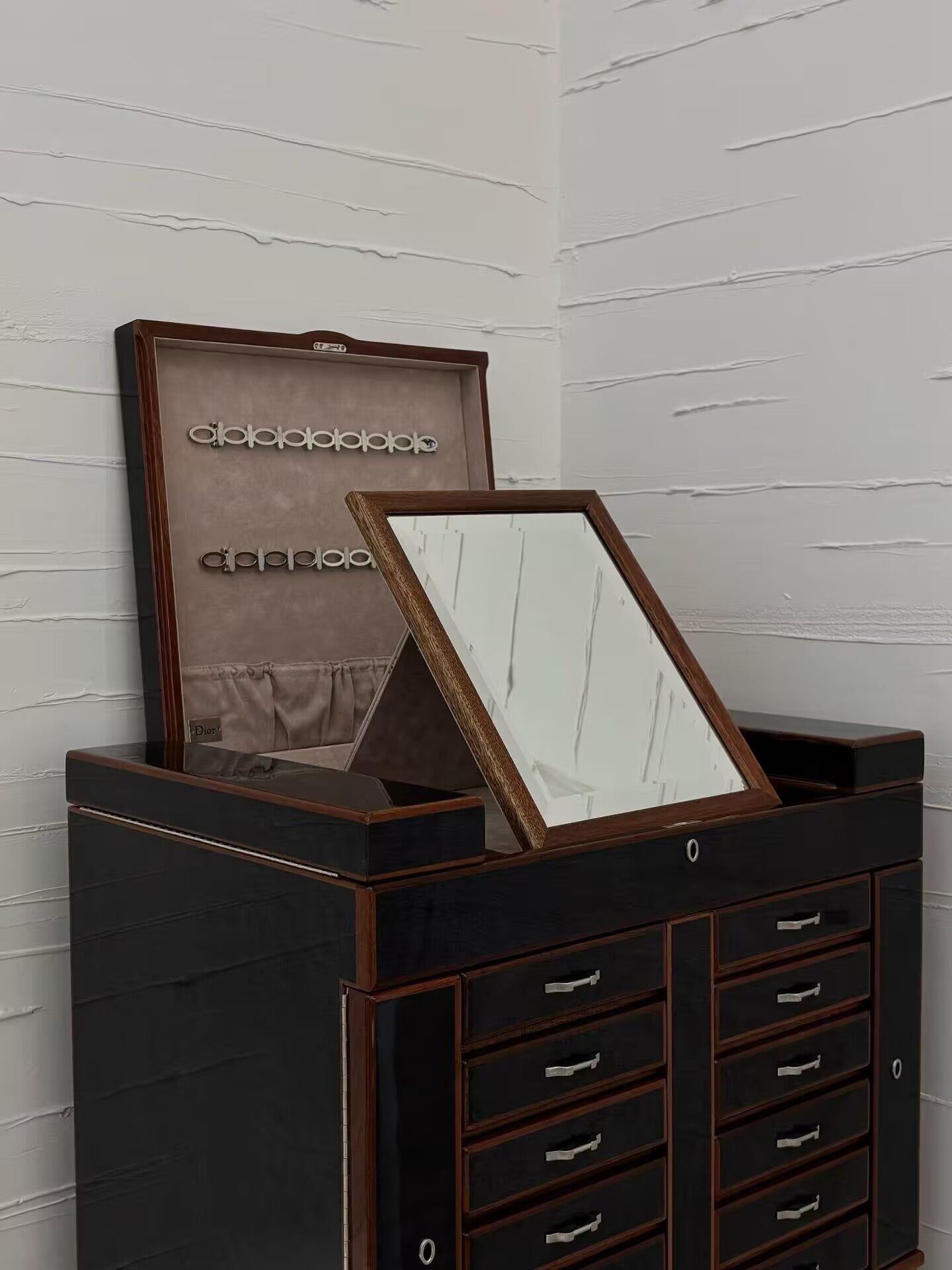 High-End Modern Artistic Handcrafted Solid Wood Jewelry Cabinet