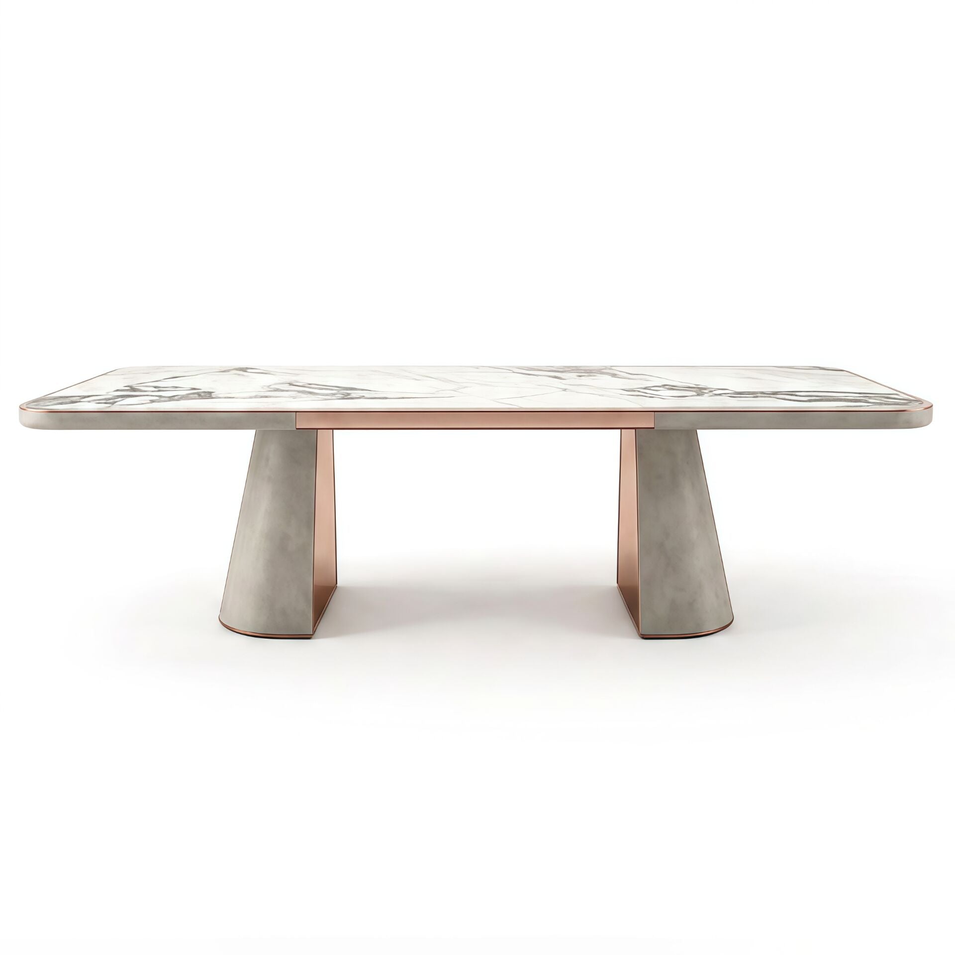 Journey Unique Art Leather High-End Marble Rectangle Dining Table