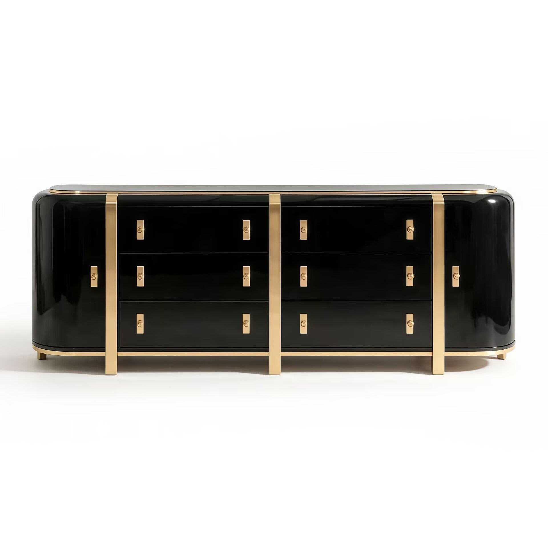 Kahn Italian Luxurious Metal Simple Solid Wood Art Sideboard
