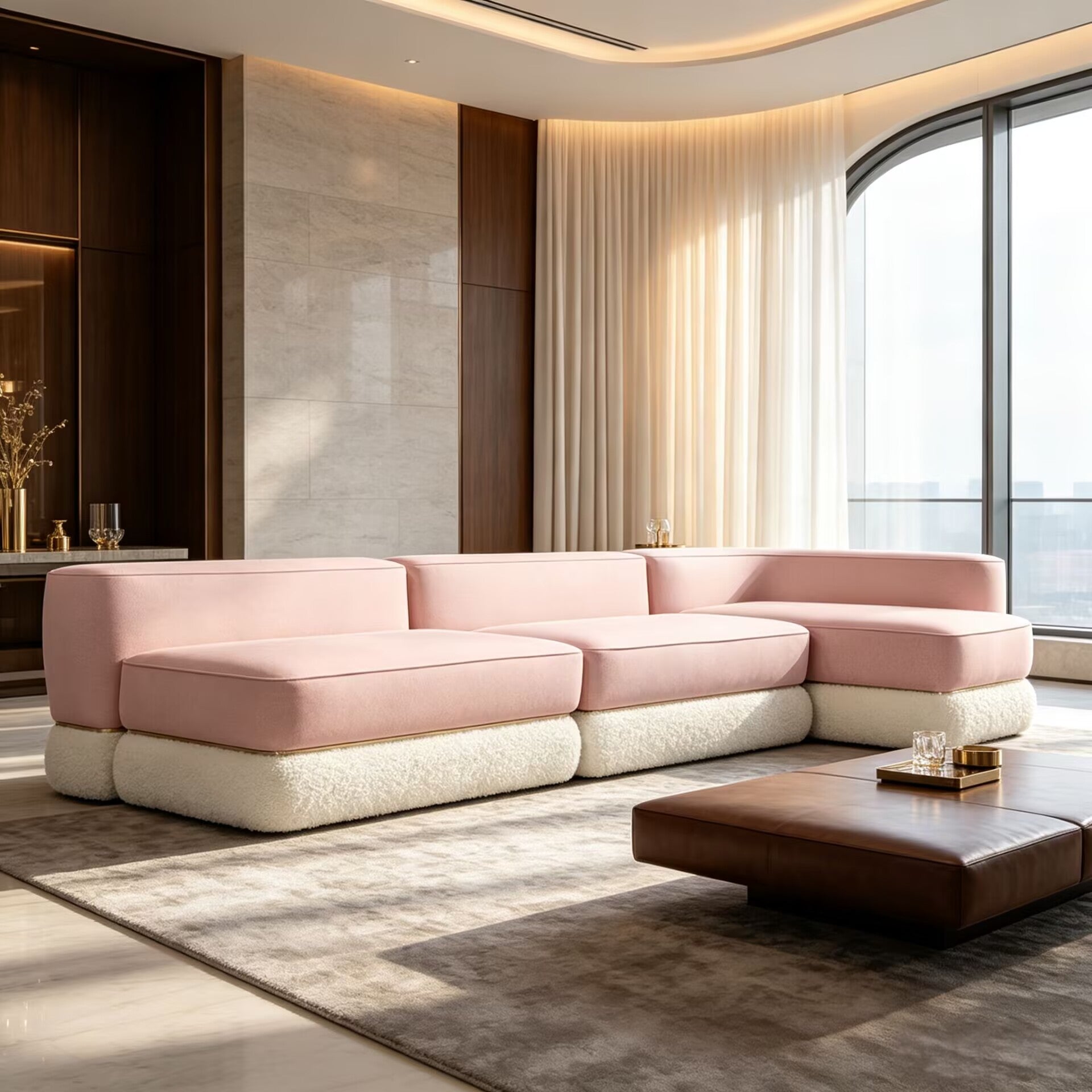Kandi Villa Living Room Creativity Modular Fabric Corner Sofa