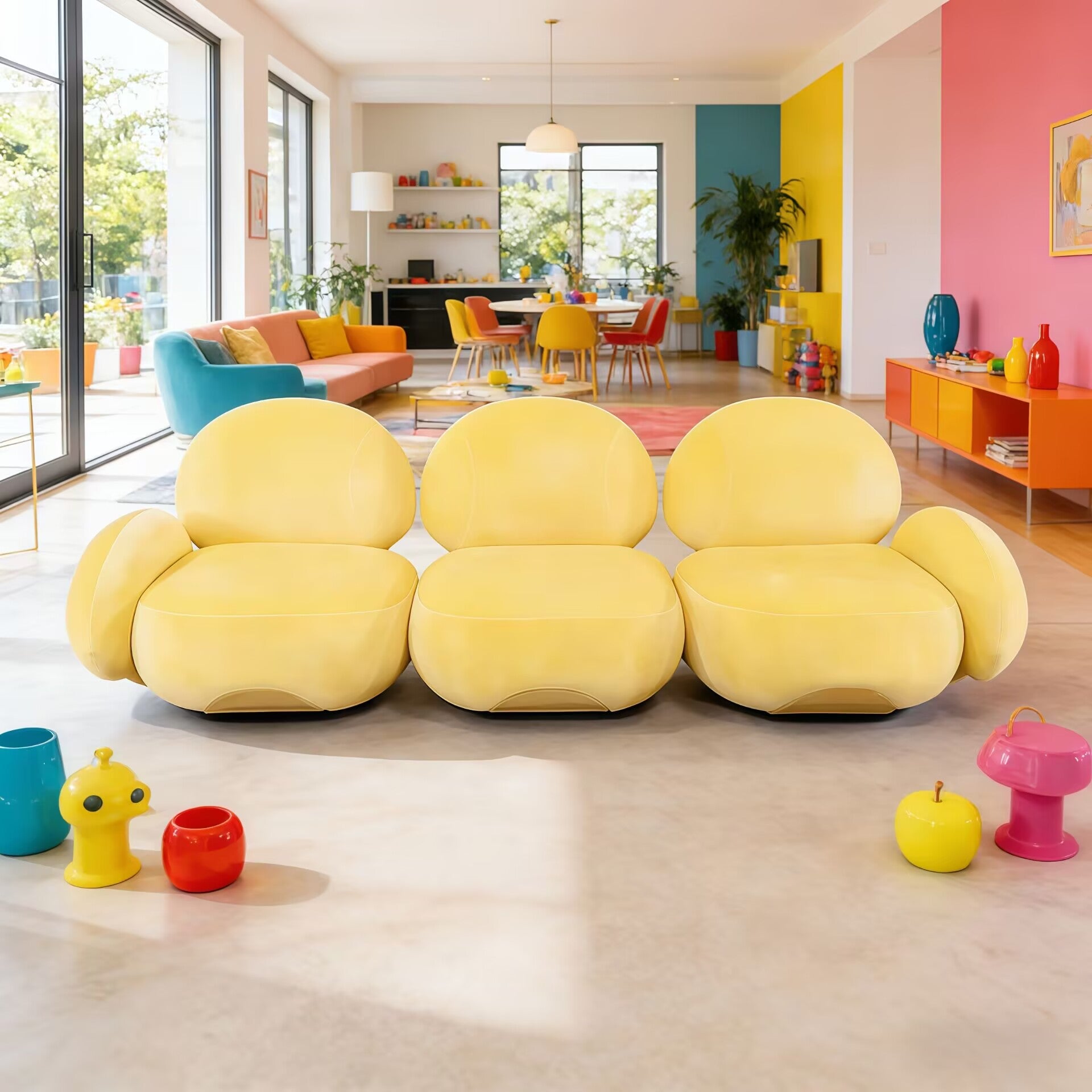 Karlotta Artistic Designer Metal Modularity Straight Fabric Sofa
