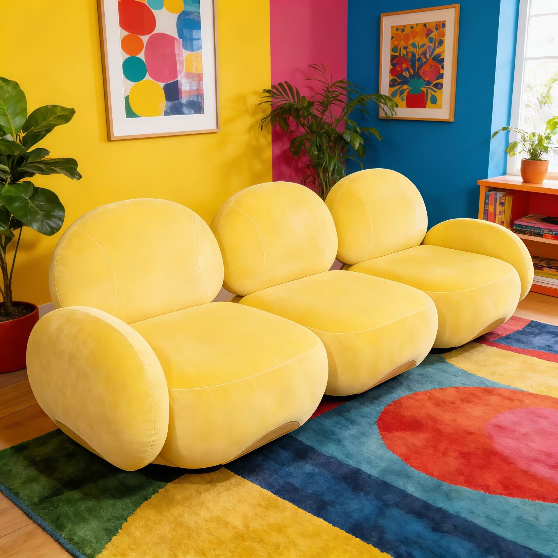 Karlotta Artistic Designer Metal Modularity Straight Fabric Sofa