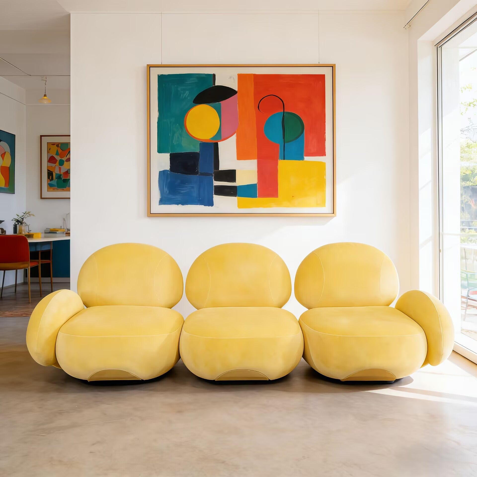 Karlotta Artistic Designer Metal Modularity Straight Fabric Sofa