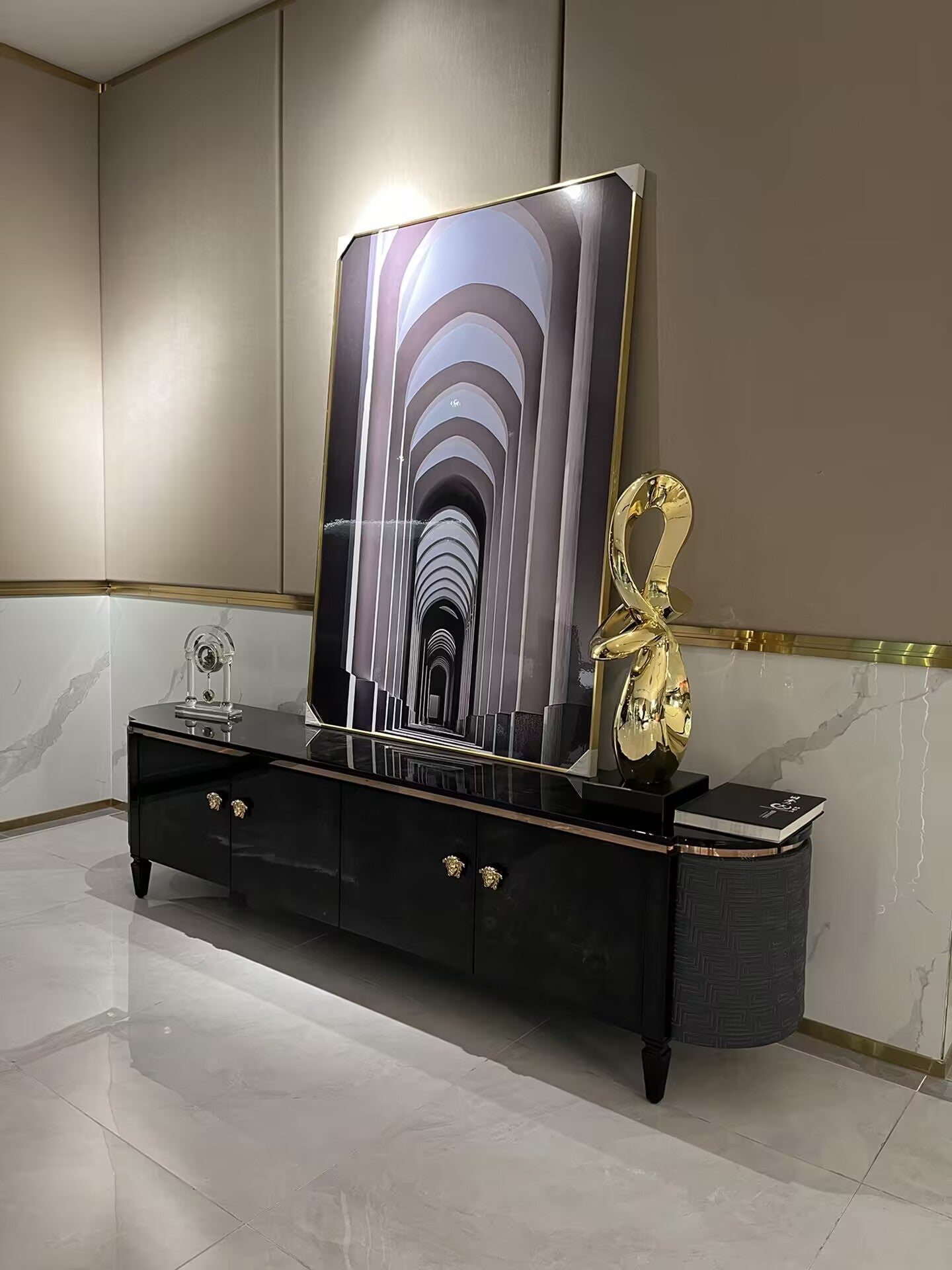 Artistic Minimalist High End Designer Solid Wood Tv Cabinet