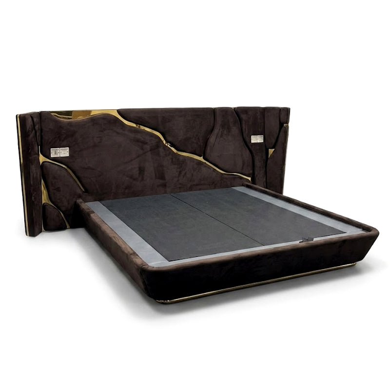 Kintsukuroi High Quality Luxurious Genuine Leather Double Bed Bed