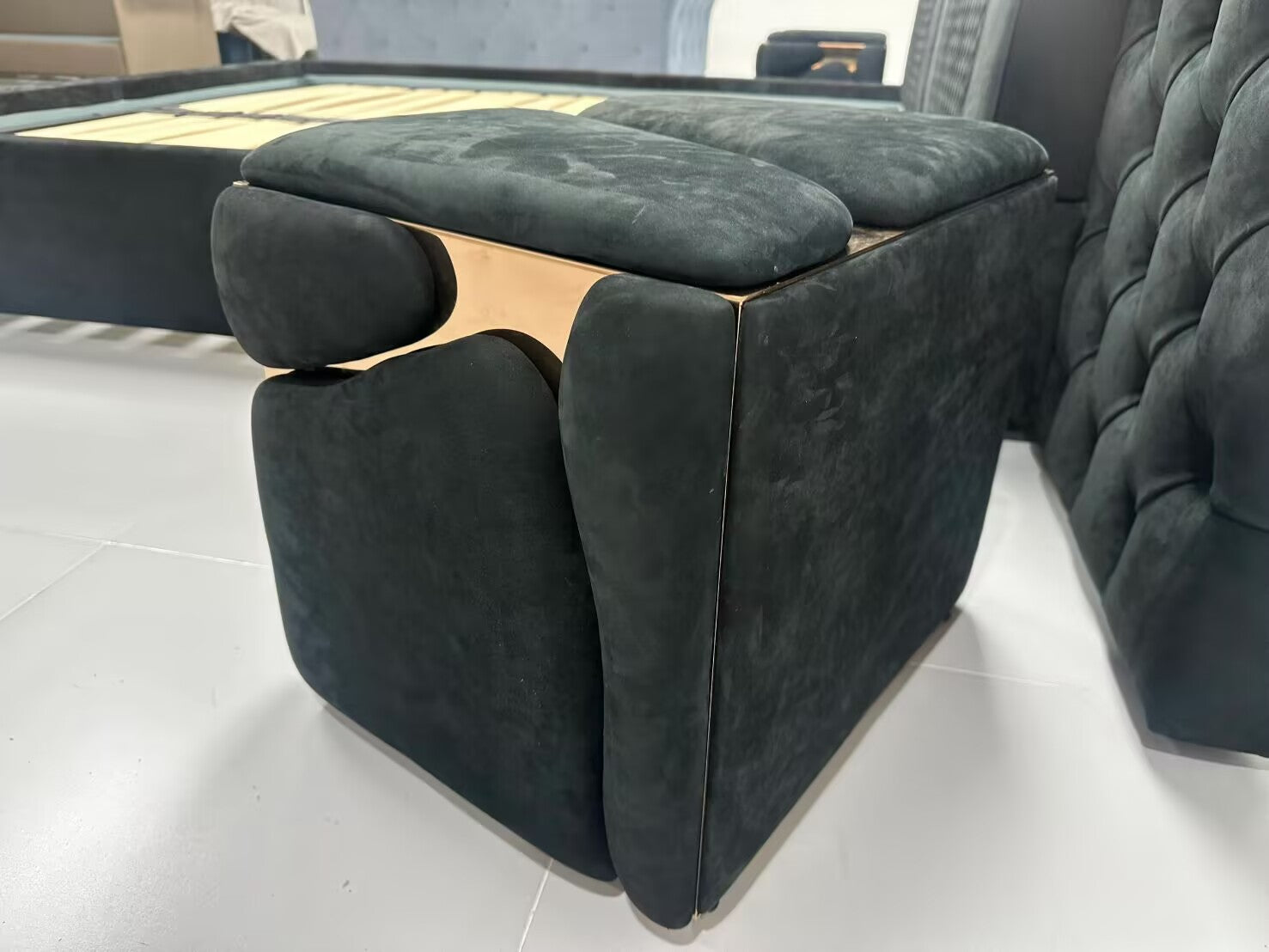 Kintsukuroi Designer Modern Minimalist Solid Wood Bedside Table