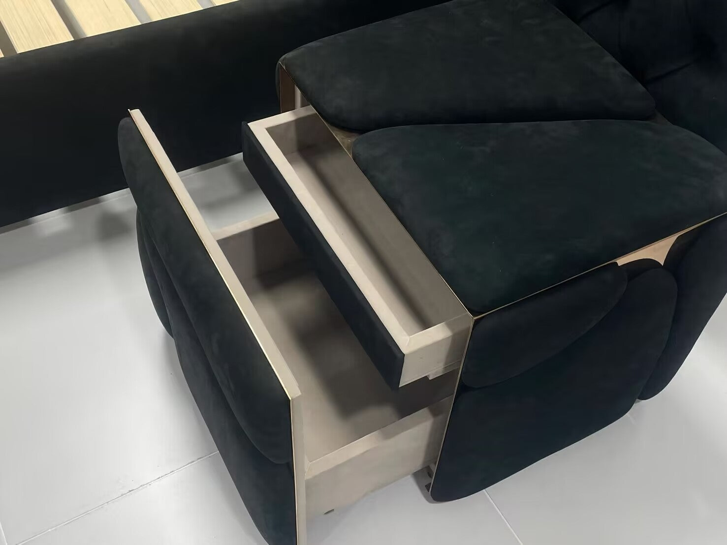 Kintsukuroi Designer Modern Minimalist Solid Wood Bedside Table