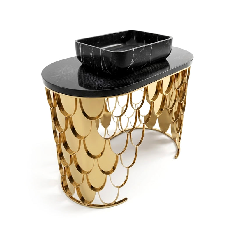 Koi Villa Bathroom Designer Metal Minimalist Marble Washbasin