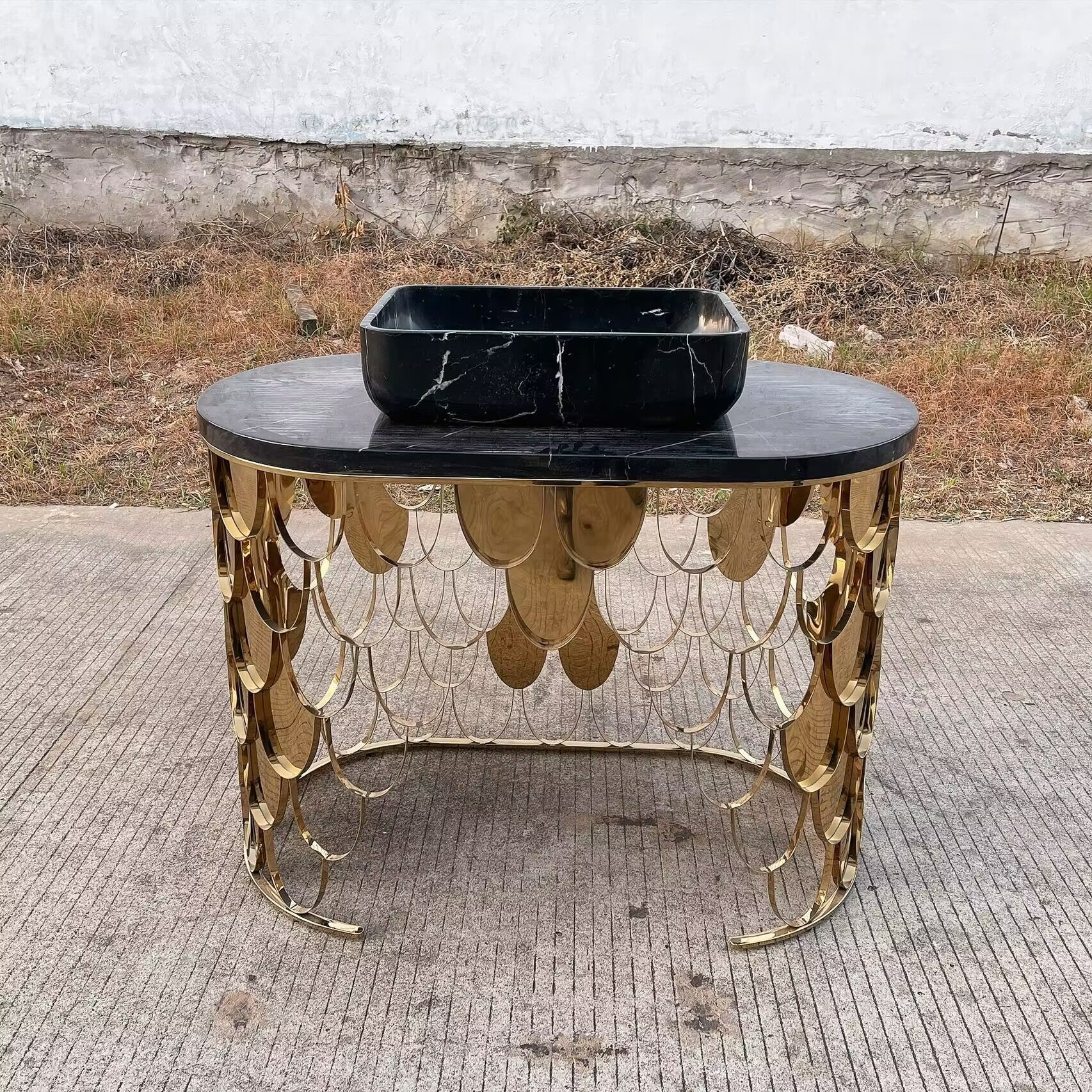 Koi Villa Bathroom Designer Metal Minimalist Marble Washbasin