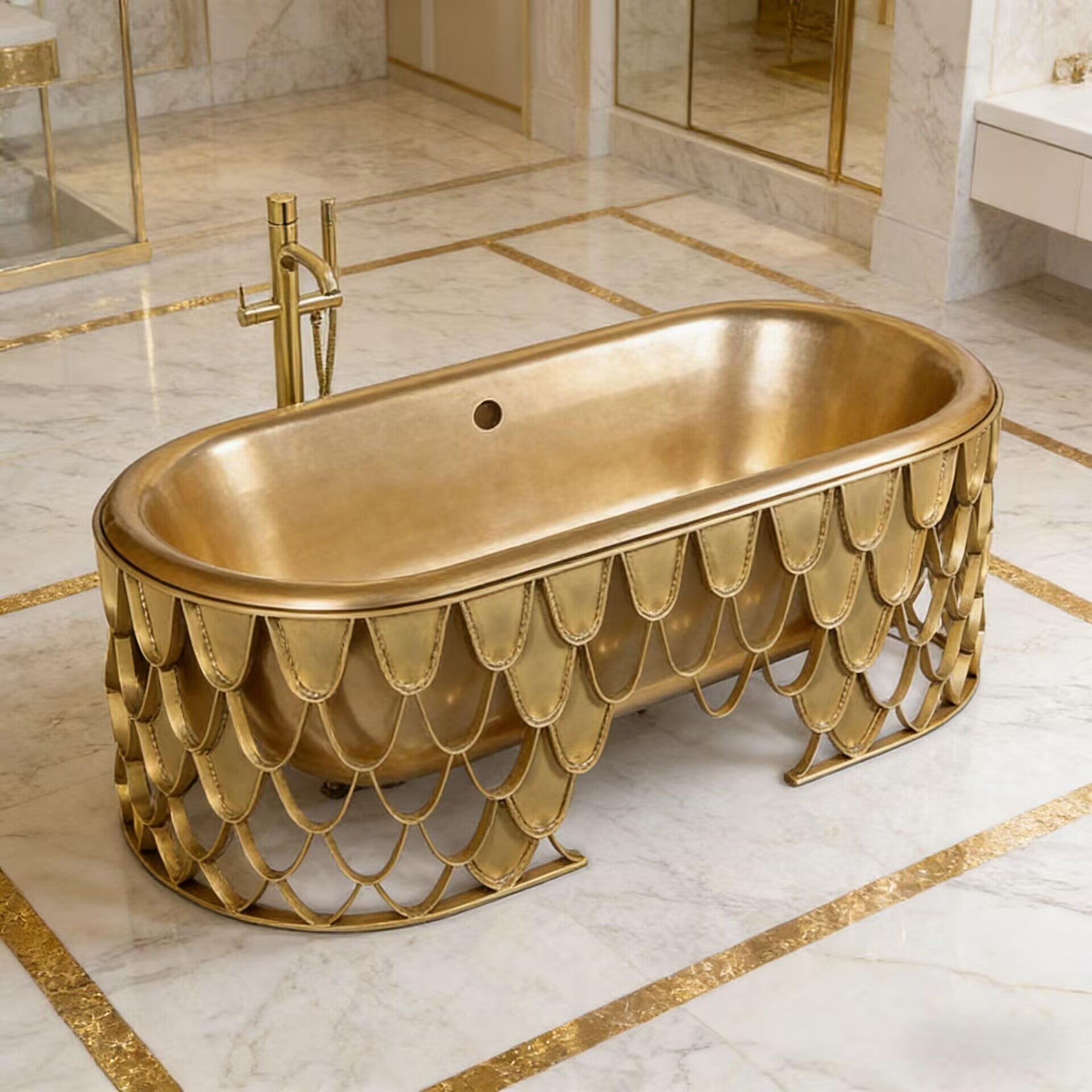 Koi Luxurious High-End Stainless Steel Freestanding Bathtub