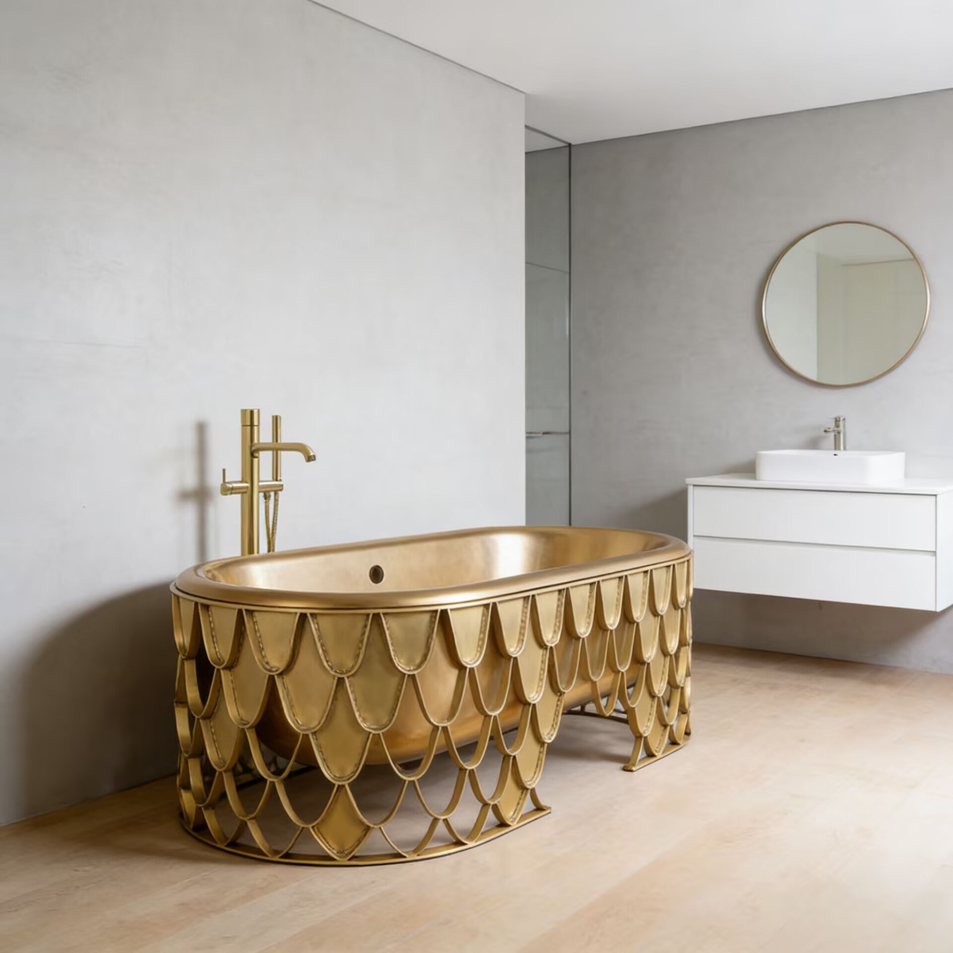 Koi Luxurious High-End Stainless Steel Freestanding Bathtub