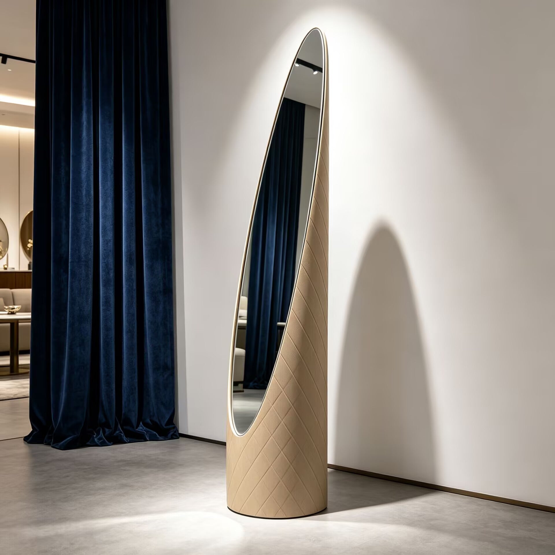 Kolonaky Villa Bedroom Luxurious Unique Leather Full-Length Mirror