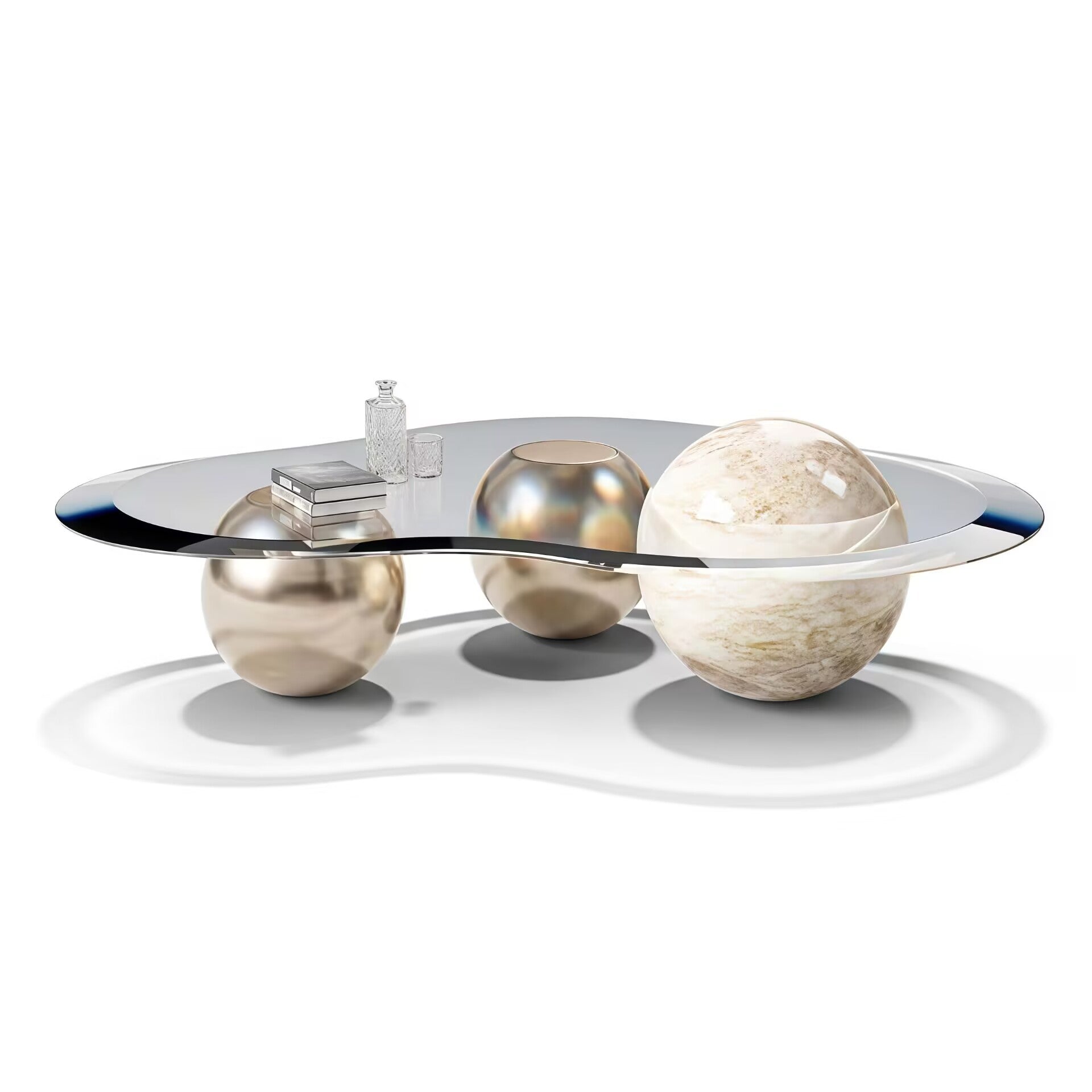 Lagoon Italian Unique Artistic High-End Customize Glass Coffee Table