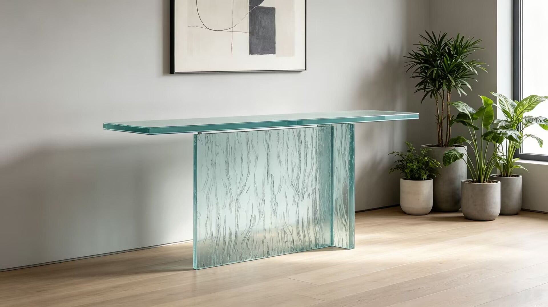 Laguna Unique Designer Customize Glass Decorative Console