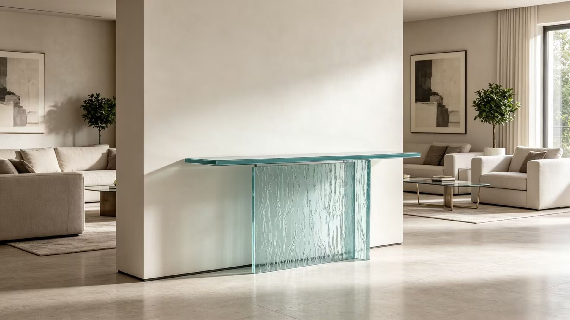 Laguna Unique Designer Customize Glass Decorative Console