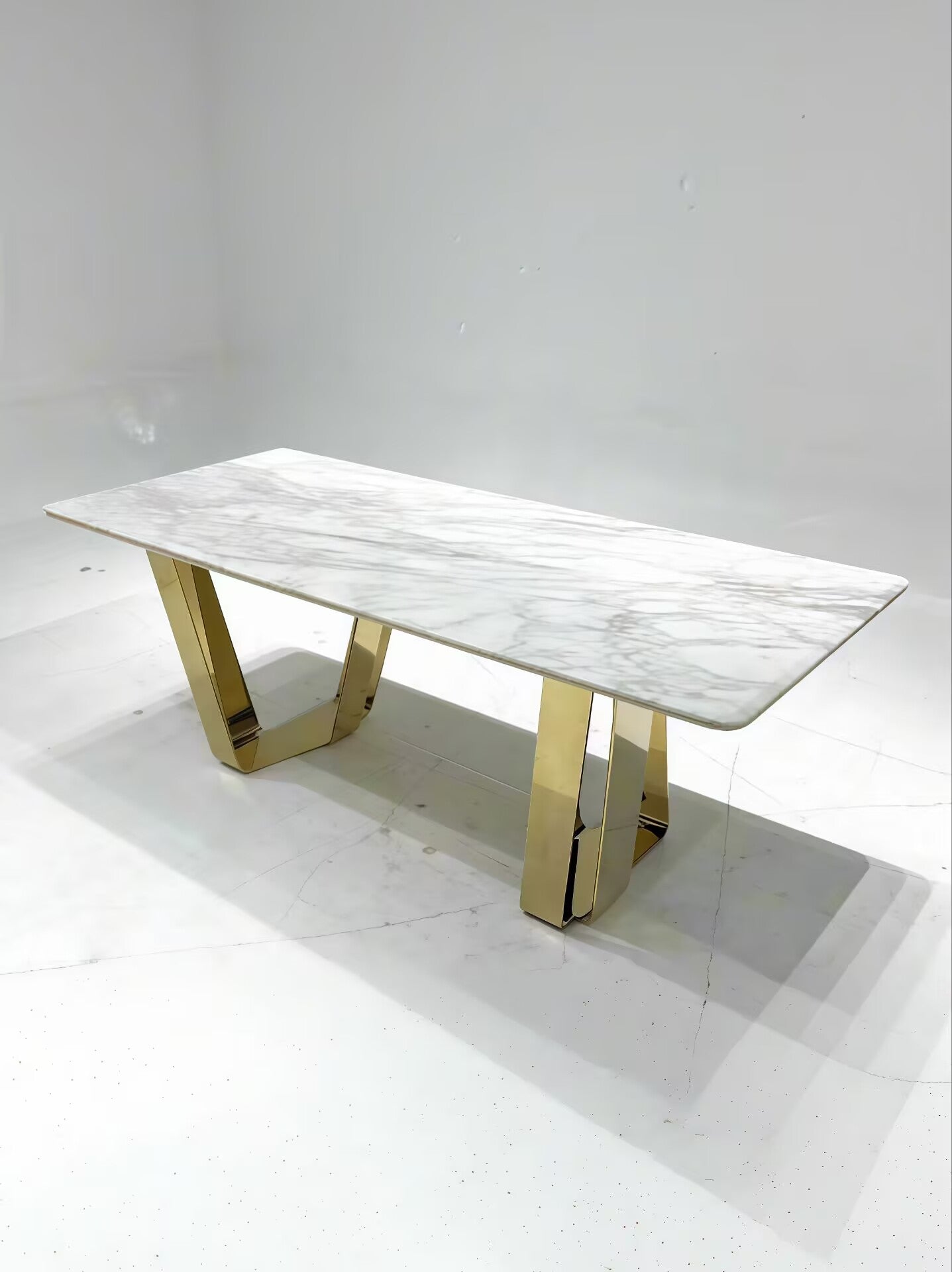 La Medusa Artistic Metal High-End Marble Rectangle Dining Table