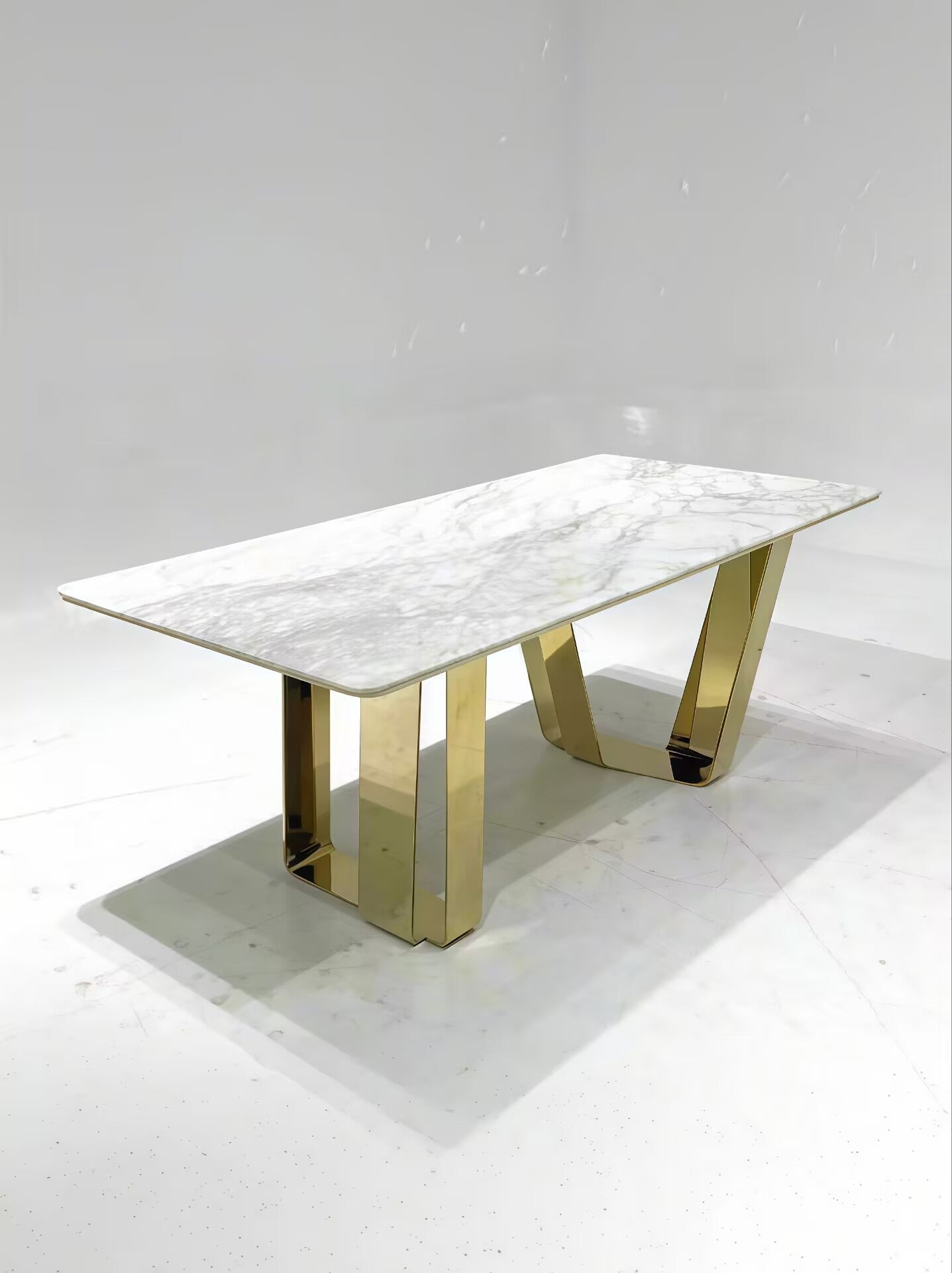 La Medusa Artistic Metal High-End Marble Rectangle Dining Table