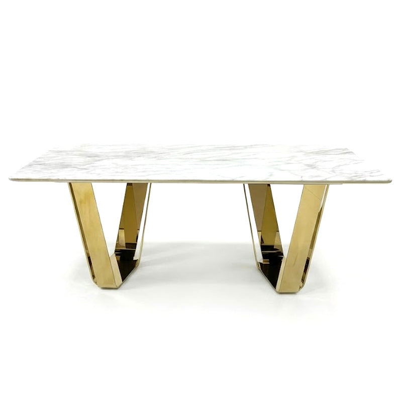 La Medusa Artistic Metal High-End Marble Rectangle Dining Table