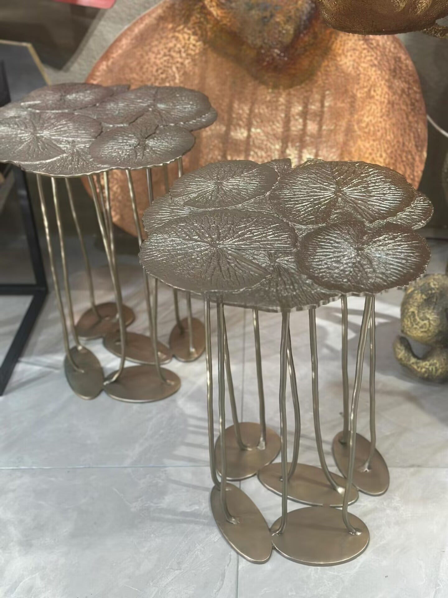 Lamont Upscale Designer Villa Living Room Pure Copper Side Table