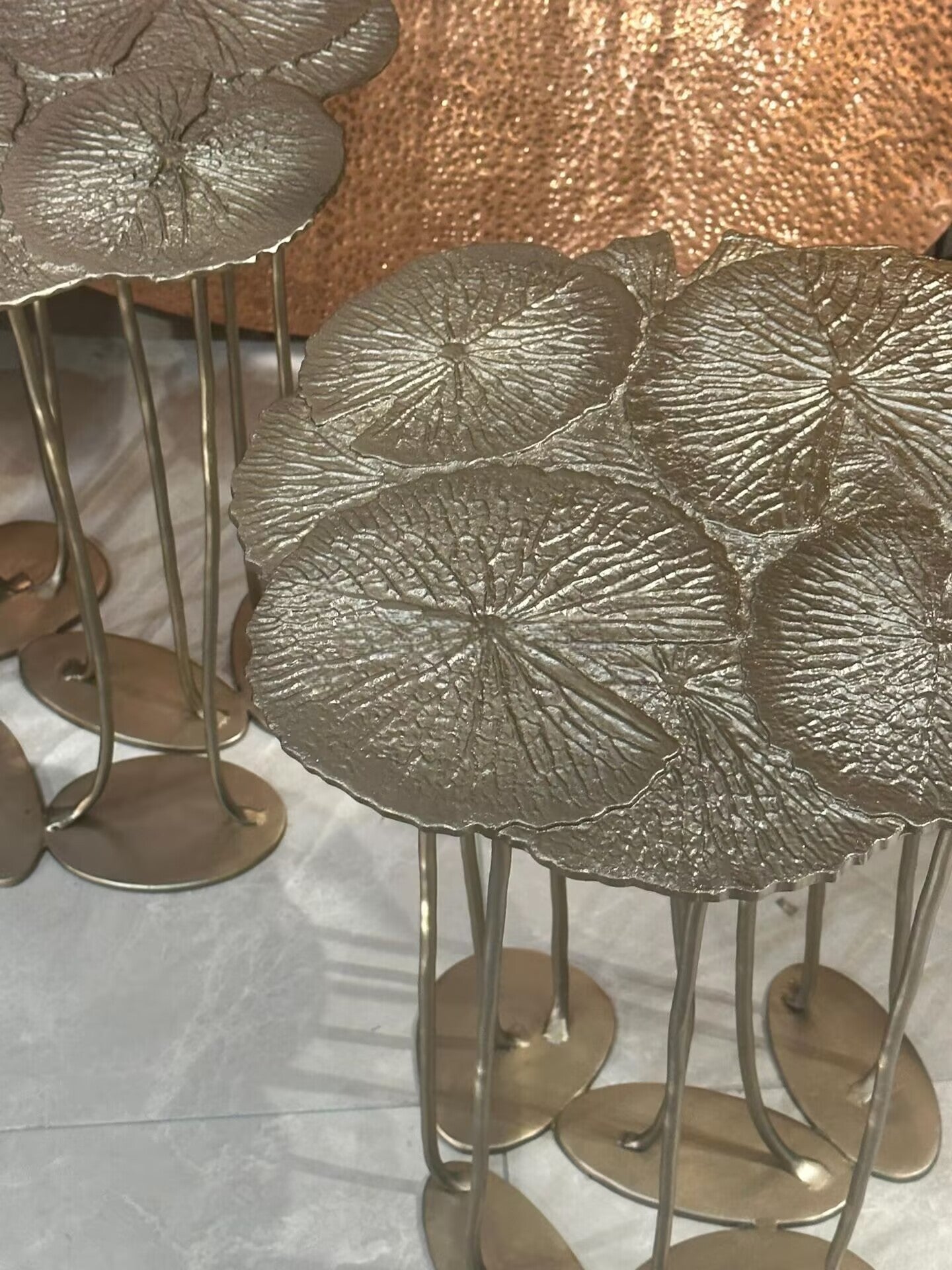 Lamont Upscale Designer Villa Living Room Pure Copper Side Table
