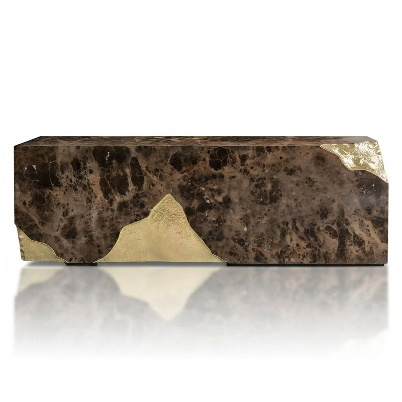 Lapiaz Modern Artistic Brass Upscale Luxury Natural Marble Desk