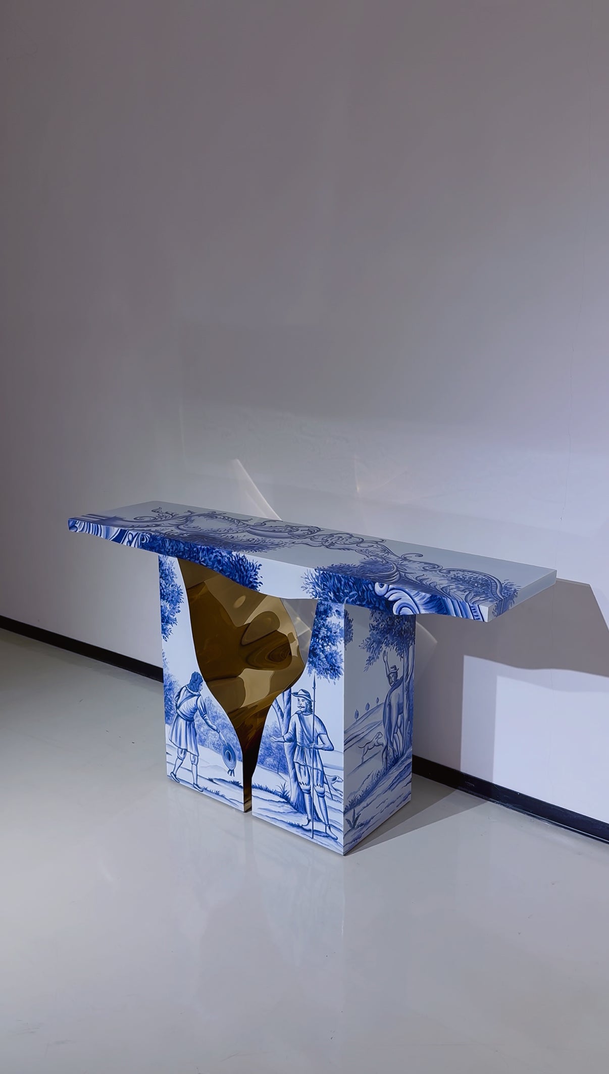 lapiaz tiles Artistic hand-painted stainless steel high-grade console