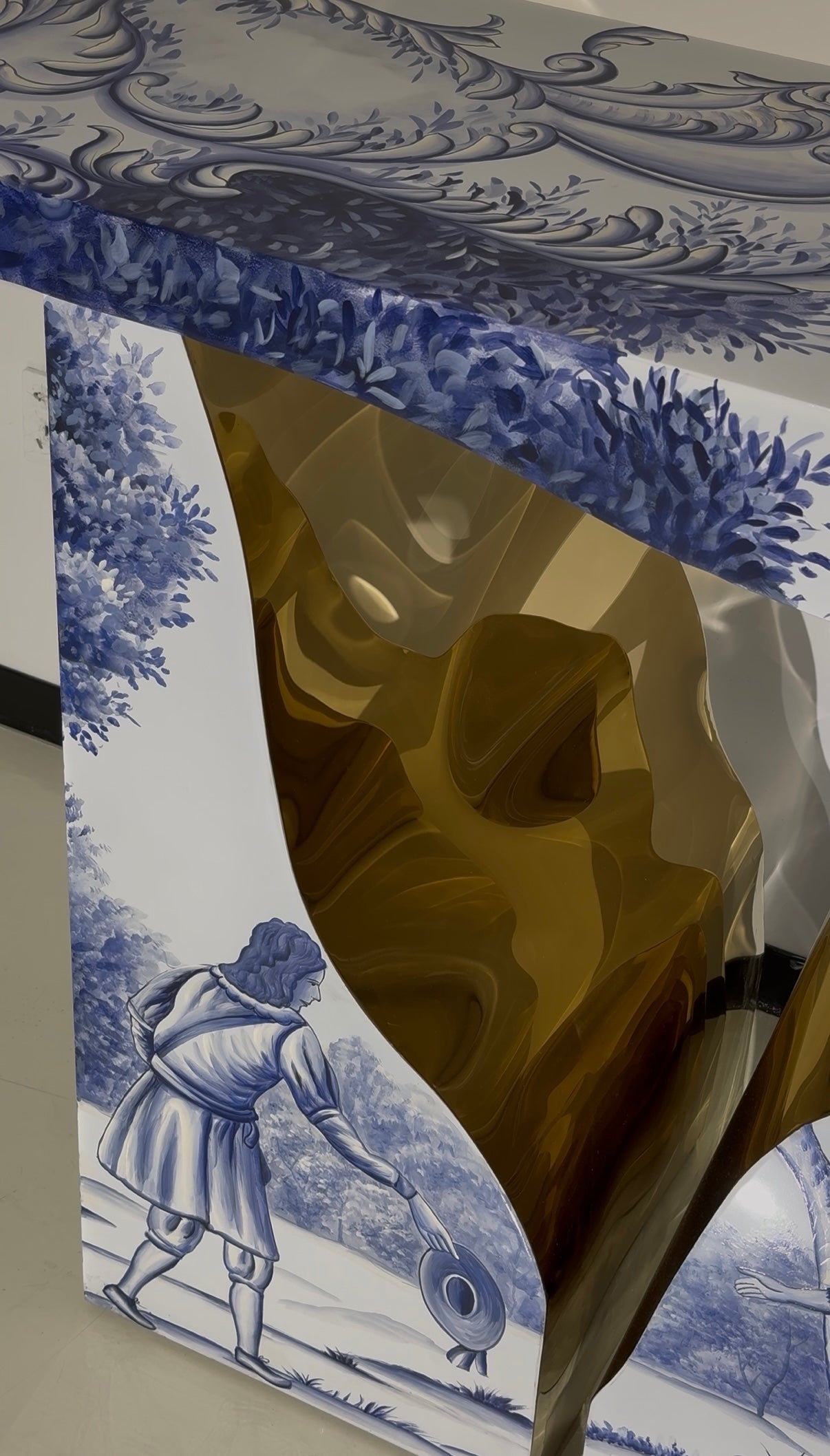 lapiaz tiles Artistic hand-painted stainless steel high-grade console