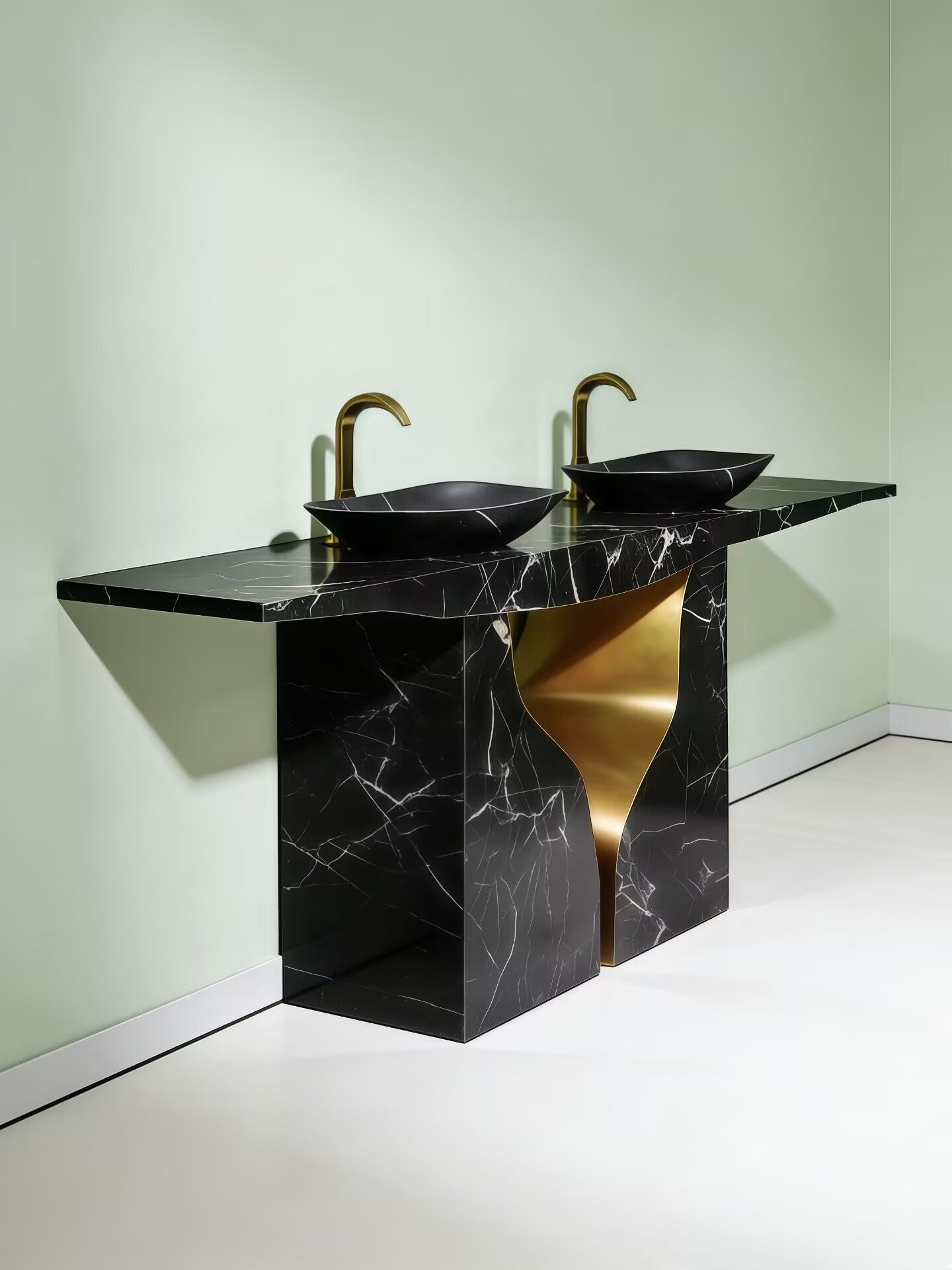 Lapiaz Creative High End Designer Metal Double Hole Washbasin