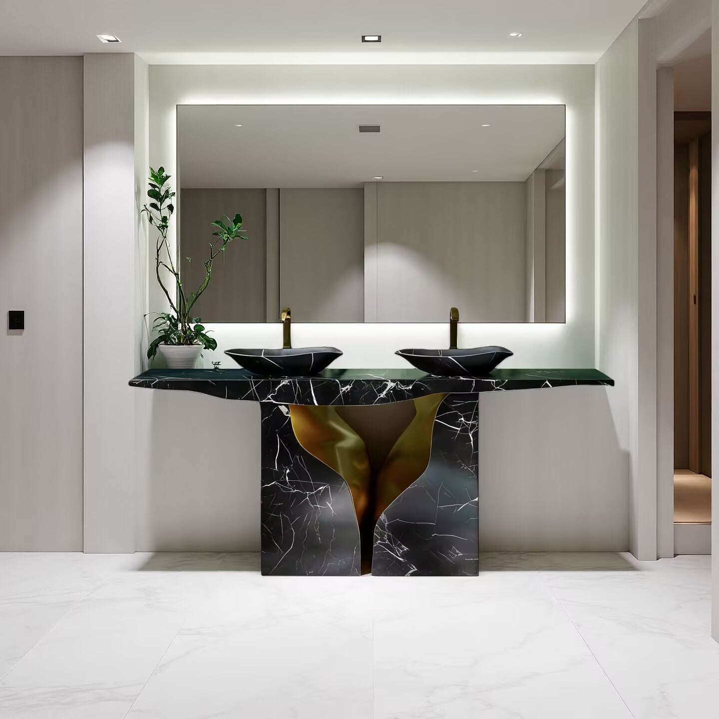 Lapiaz Creative High End Designer Metal Double Hole Washbasin