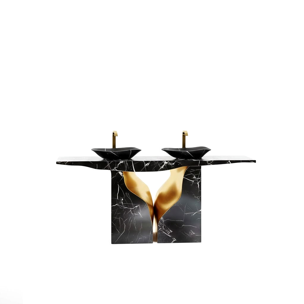 Lapiaz Creative High End Designer Metal Double Hole Washbasin