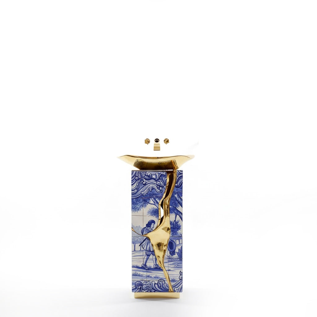 Lapiz Luxurious Artistic Solid Wood Hand Painted Washbasin