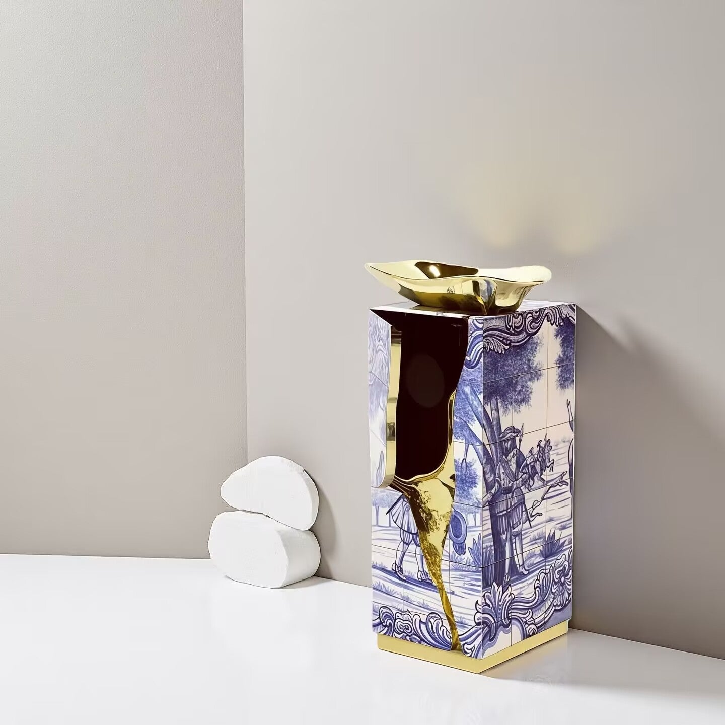 Lapiz Luxurious Artistic Solid Wood Hand Painted Washbasin