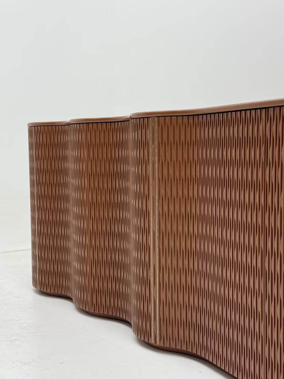 Laurameroni Luxurious Wavy Arc Solid Wood Commission Sideboard