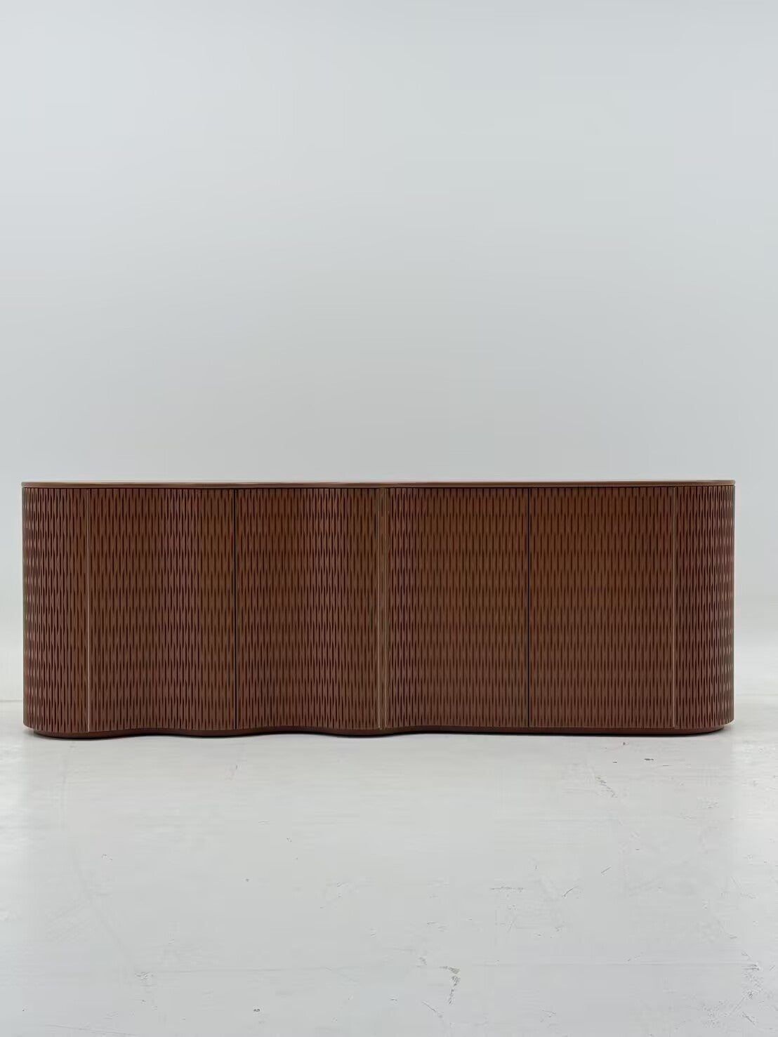 Laurameroni Luxurious Wavy Arc Solid Wood Commission Sideboard