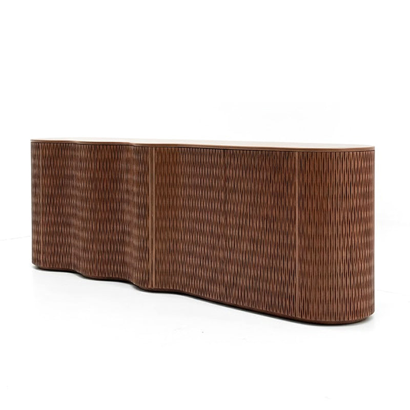 Laurameroni Luxurious Wavy Arc Solid Wood Commission Sideboard