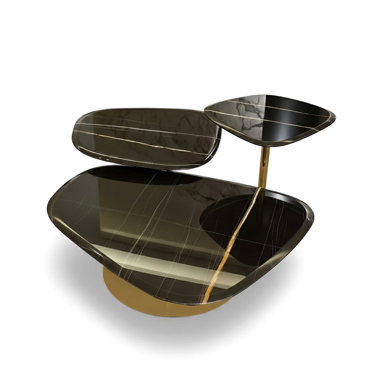 Lconic Artistic High End Stainless Steel Designer Marble Coffee Table