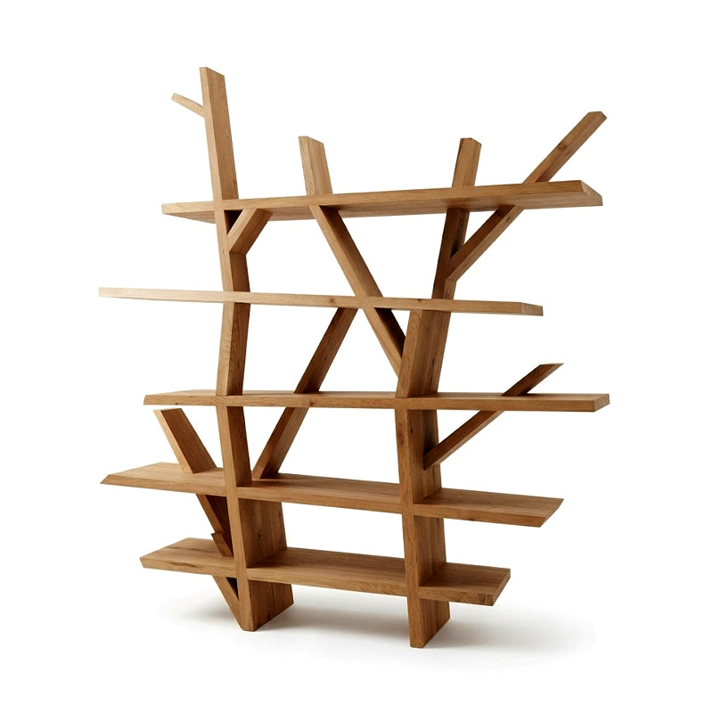 Legend Modern Minimalism Study Irregular Solid Wood Bookshelf