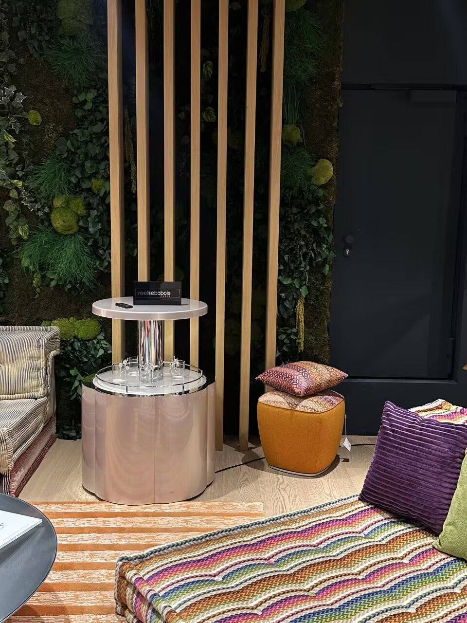 Flower Living Room Minimalism Stainless Steel Small Wine Cabinet
