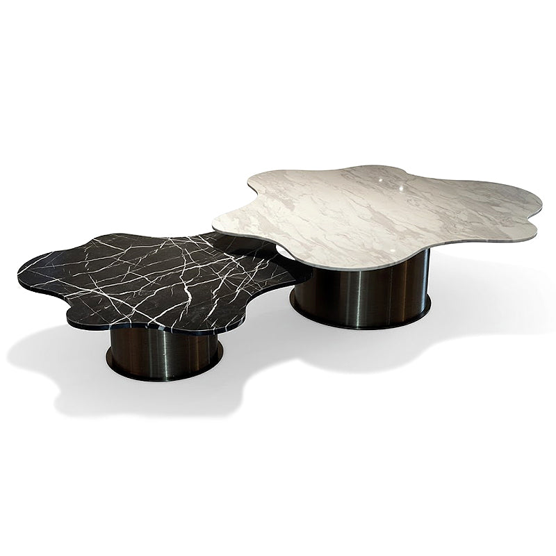 Lilia Italian Luxury Marble Designer Stainless Steel Coffee Table