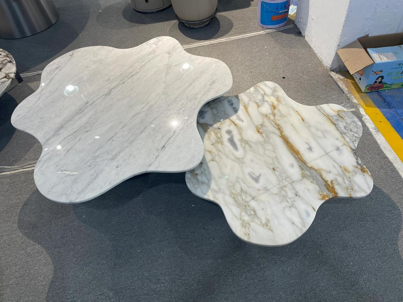 Lilia Italian Luxury Marble Designer Stainless Steel Coffee Table