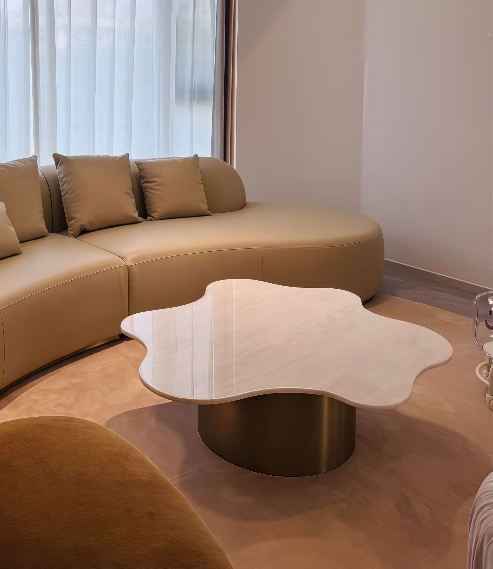 Lilia Italian Luxury Marble Designer Stainless Steel Coffee Table